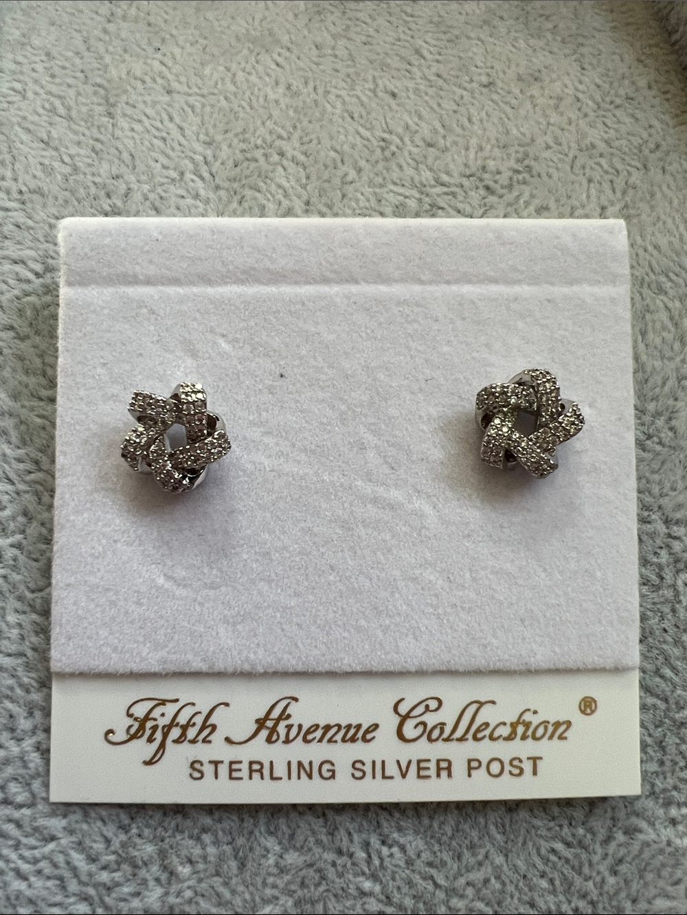 Fifth Avenue Collection Silver Knot Stud Earrings - Silver